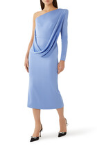 One-Sleeve Drape Dress